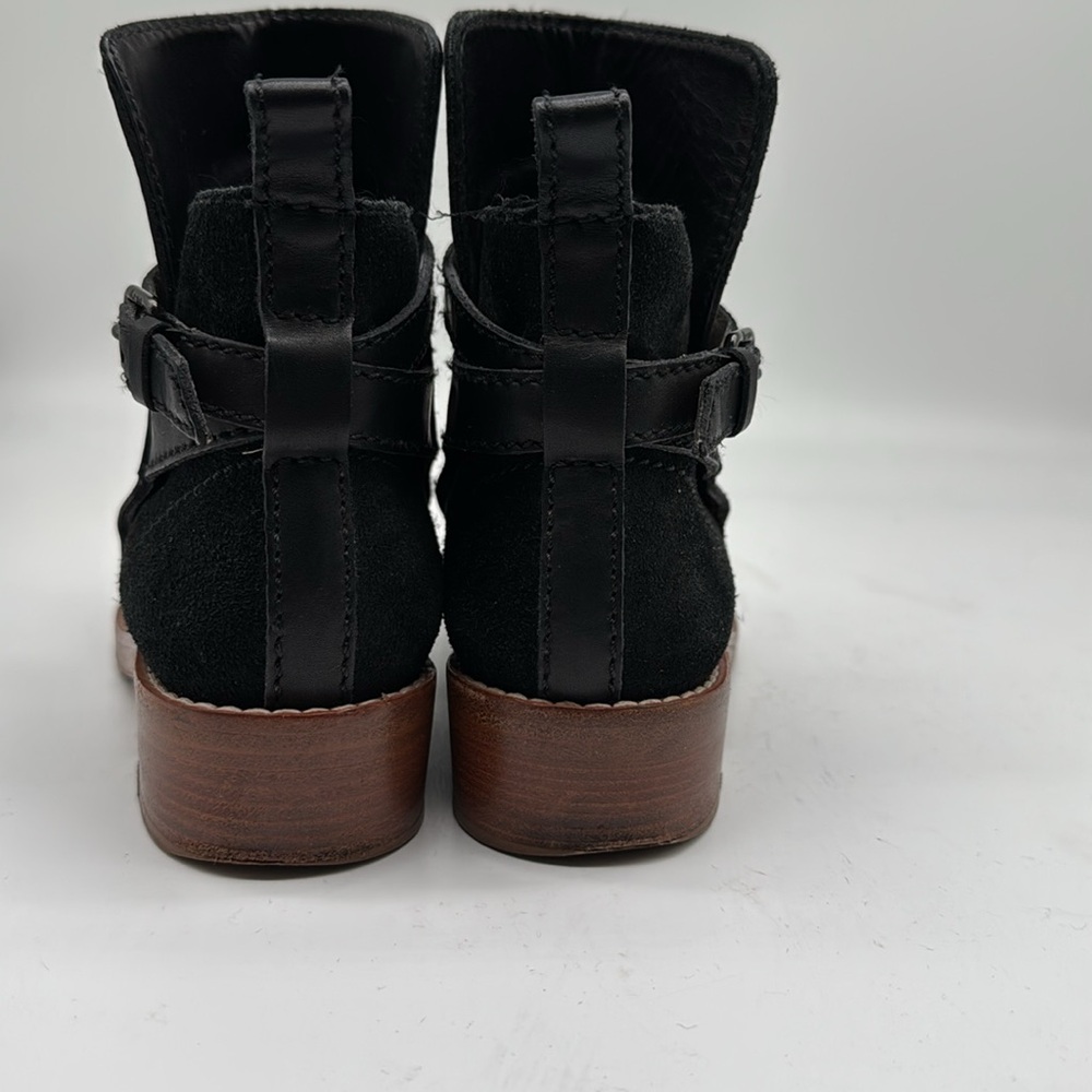 Acne black leather and suede ankle boots 6 - Picture 3 of 5